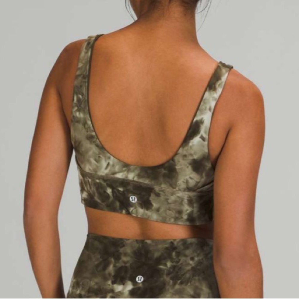 Lululemon Sz 8 Align Reversible Bra *Light Support A/B Cup Diamond Dye Green Gym - Picture 2 of 8
